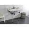 Kingston Brass 36 Carrara Marble Console Sink with Acrylic Legs, Marble WhiteMatte Black LMS36MASQ0 - alternate 4